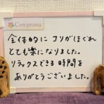 お客様の声～Cen-prana（センプラーナ）～成増駅徒歩2分の女性限定ほぐしストレッチ整体&マタニティマッサージ＆ハイパーナイフ