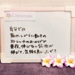 お客様の声～Cen-prana（センプラーナ）～成増駅徒歩2分の女性限定ほぐしストレッチ整体&マタニティマッサージ＆ハイパーナイフ