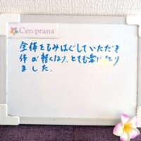 お客様の声~Cen-prana(センプラーナ)~成増駅徒歩2分の女性限定ほぐしストレッチ整体&マタニティマッサージ&ハイパーナイフ