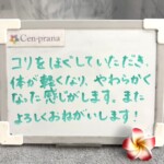 お客様の声～Cen-prana（センプラーナ）～成増駅徒歩2分の女性限定ほぐしストレッチ整体&マタニティマッサージ＆ハイパーナイフ