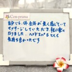 お客様の声～Cen-prana（センプラーナ）～成増駅徒歩2分の女性限定ほぐしストレッチ整体&マタニティマッサージ＆ハイパーナイフ